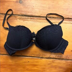 Elegant Navy Blue Lace Bra